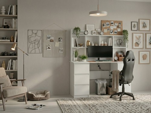 Zestaw Biurko z nadstawką ROLINGS 130 cm + fotel DRIFT