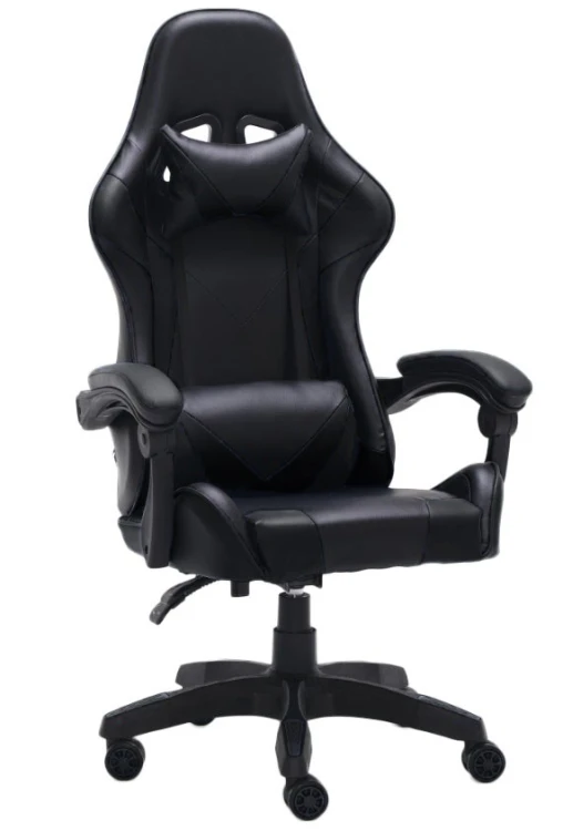 Zestaw Biurko z nadstawką ROLINGS 130 cm + fotel czarny biel /m