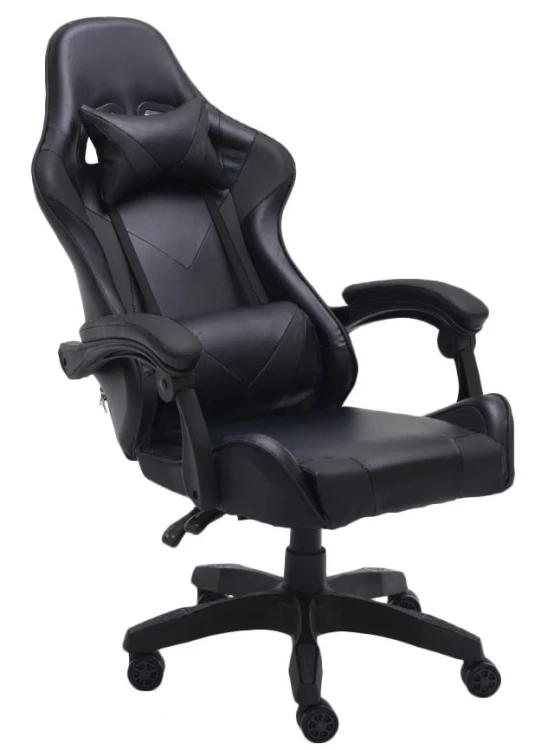 Zestaw Biurko z nadstawką ROLINGS 130 cm + fotel czarny biel /m