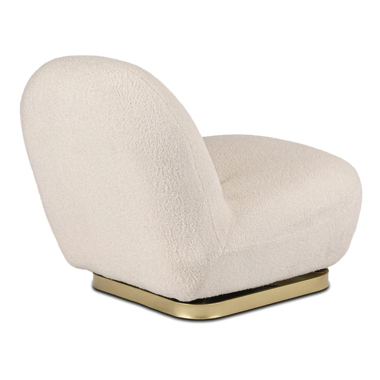 Fotel tapicerowany BELLUNO Kremowy w tkaninie boucle (