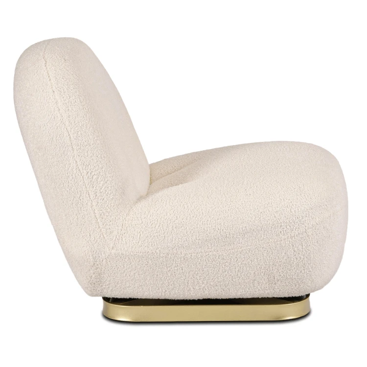 Fotel tapicerowany BELLUNO Kremowy w tkaninie boucle (