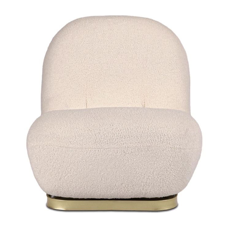 Fotel tapicerowany BELLUNO Kremowy w tkaninie boucle (