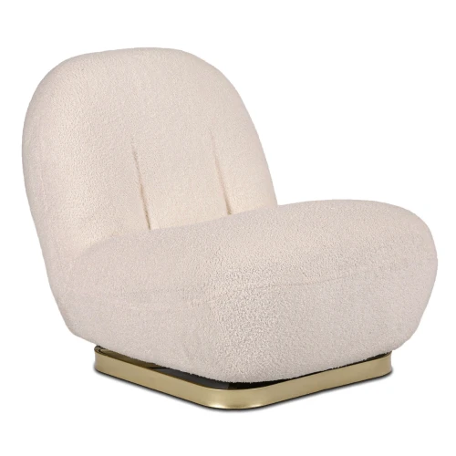 Fotel tapicerowany BELLUNO Kremowy w tkaninie boucle (