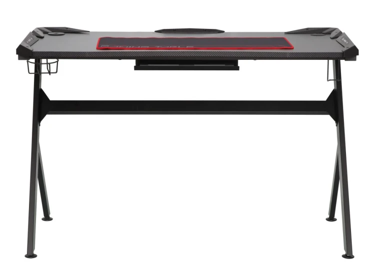 Biurko gamingowe ARON 120 cm czarne z HUB USB i uchwytem na kubek oraz LED sterowany z pilota