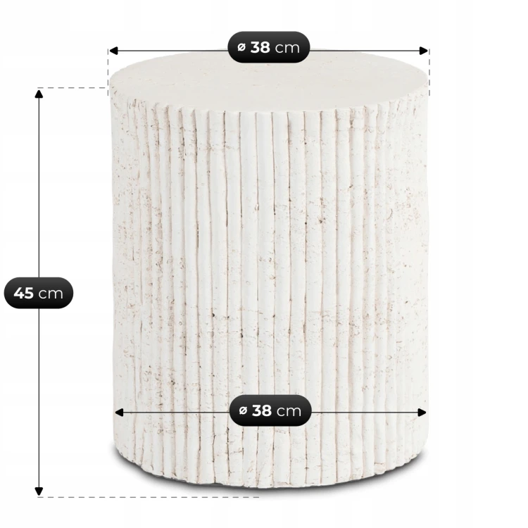 Stolik kawowy PAROS 38 cm kremowy