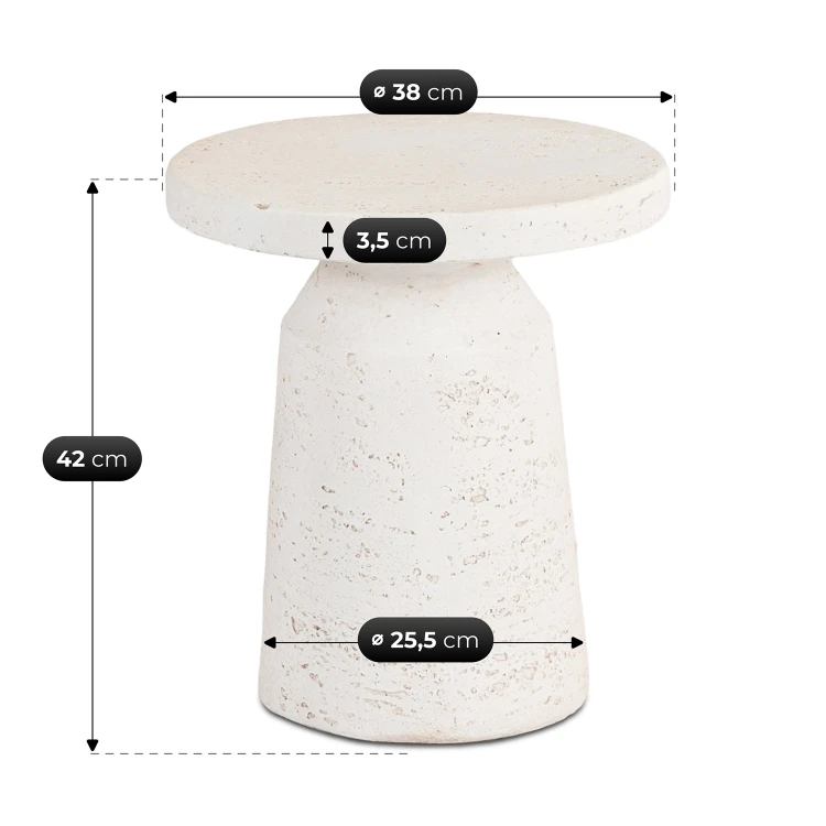 Stolik kawowy EOS 38 cm kremowy