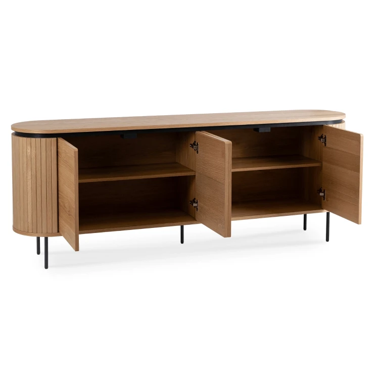 Komoda Arden 200 cm – 4-drzwiowa, kolor dąb