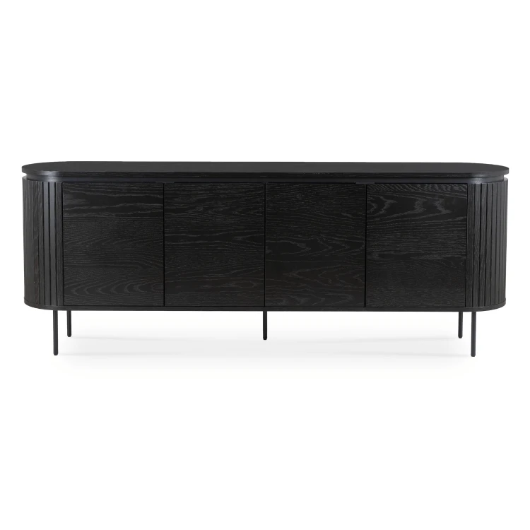 Komoda Arden 200 cm – 4-drzwiowa, kolor czarny