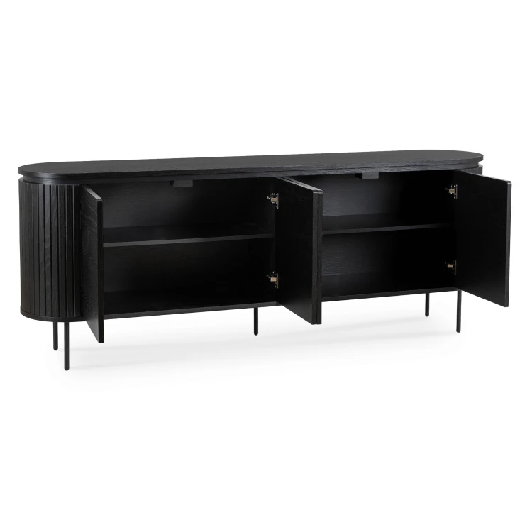 Komoda Arden 200 cm – 4-drzwiowa, kolor czarny