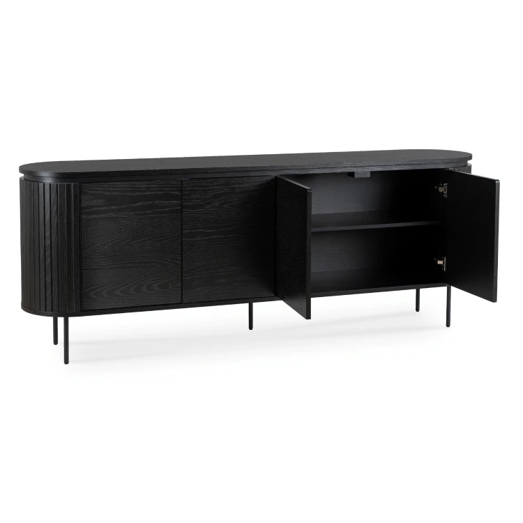 Komoda Arden 200 cm – 4-drzwiowa, kolor czarny