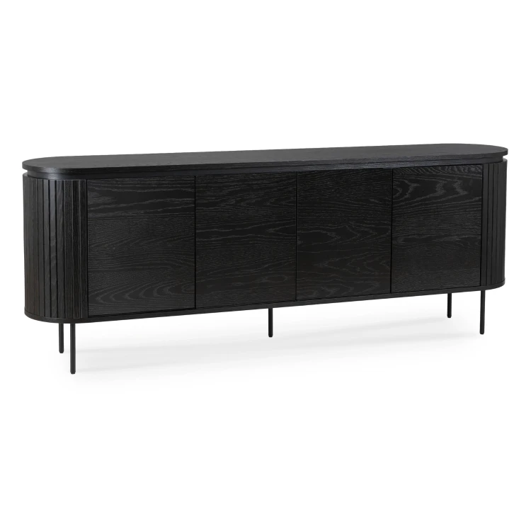 Komoda Arden 200 cm – 4-drzwiowa, kolor czarny