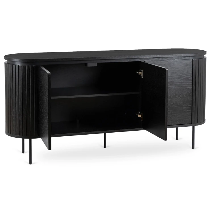 Komoda Arden 160 cm – 3-drzwiowa, kolor czarny