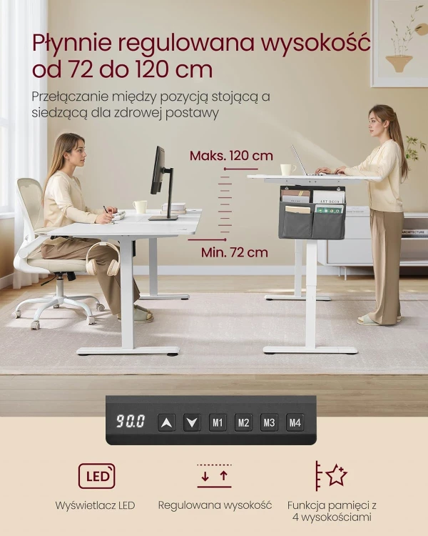 Biurko z elektryczną regulacją wysokości