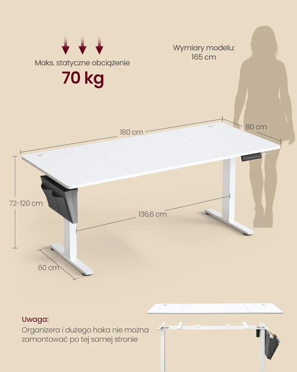 Biurko z elektryczną regulacją wysokości