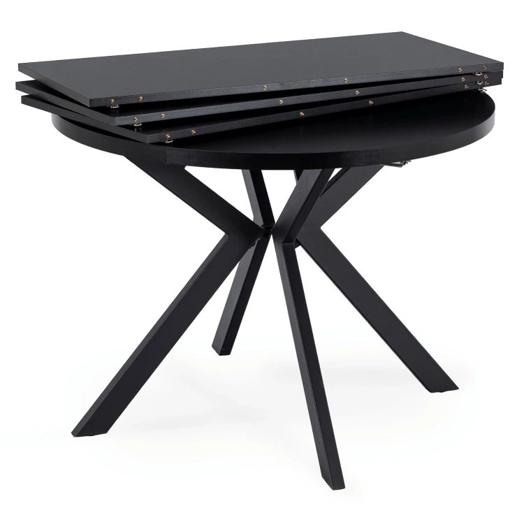 Stół rozkładany Orion w stylu industrialnym 100-250 cm Czarny