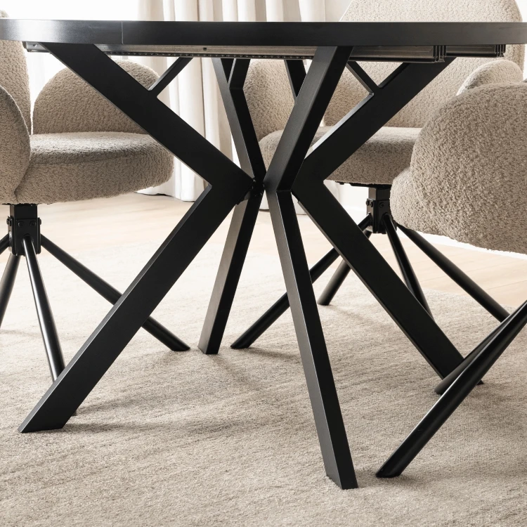 Stół rozkładany Orion w stylu industrialnym 100-250 cm Czarny