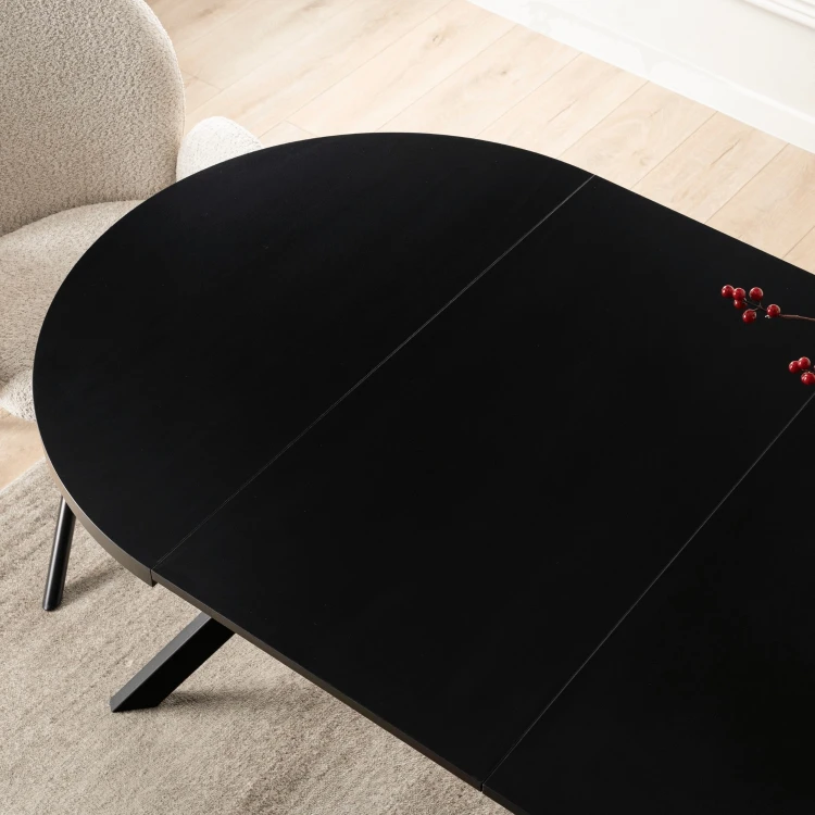 Stół rozkładany Orion w stylu industrialnym 100-250 cm Czarny