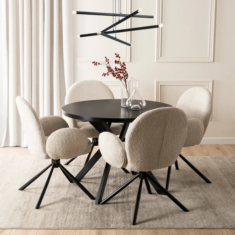 Stół rozkładany Orion w stylu industrialnym 100-250 cm Czarny