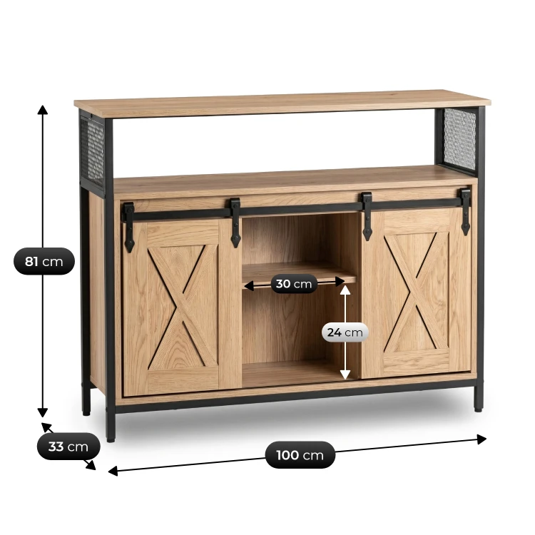 Komoda KRONO 100 cm Dąb/Czarny