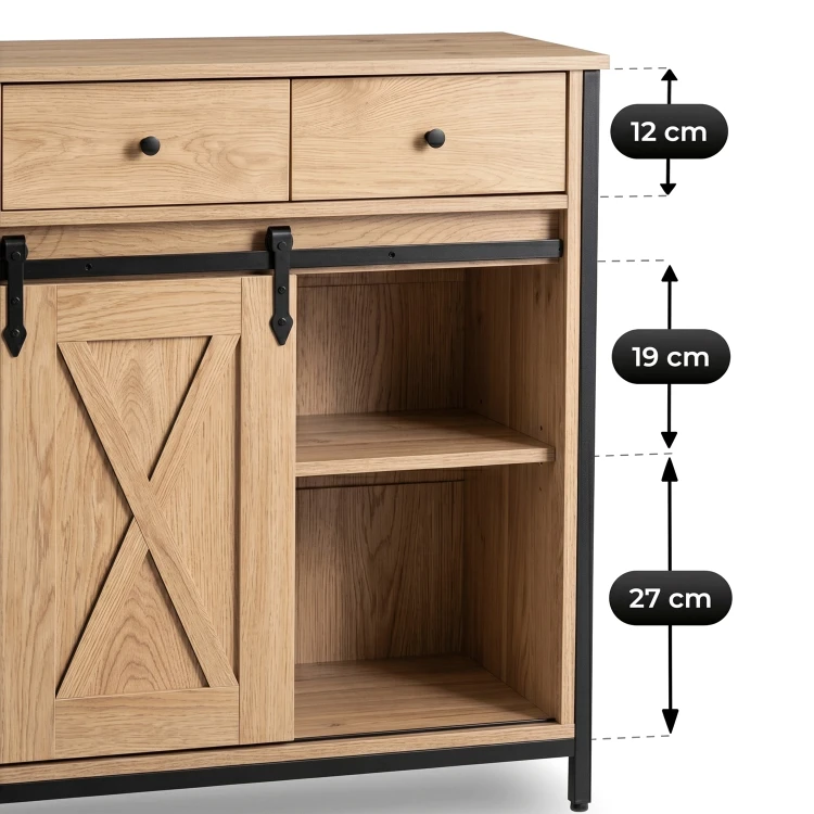 Komoda KRONO 70 cm Dąb/Czarny