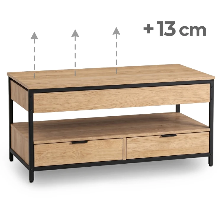 Ława rozkładana KRONO 100 cm – dąb/czarna