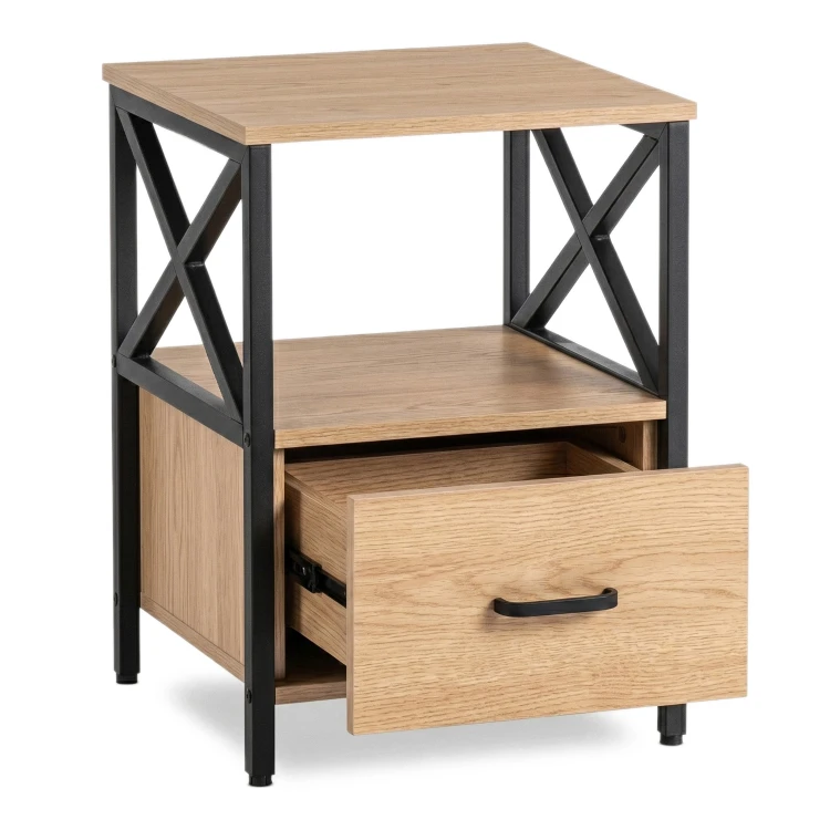 Szafka nocna KRONO 40 cm Dąb/Czarny