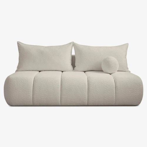 Sofa Rozkładana MOONI kremowa tkanina boucle