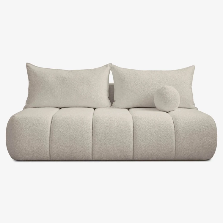 Sofa Rozkładana MOONI kremowa tkanina boucle