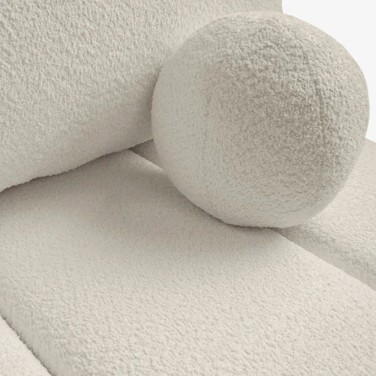 Sofa Rozkładana MOONI kremowa tkanina boucle