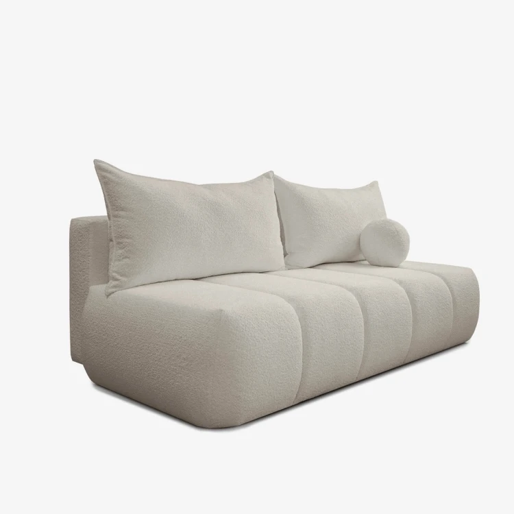 Sofa Rozkładana MOONI kremowa tkanina boucle