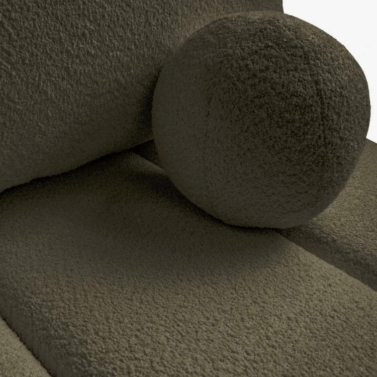 Sofa Rozkładana MOONI oliwkowa tkanina boucle