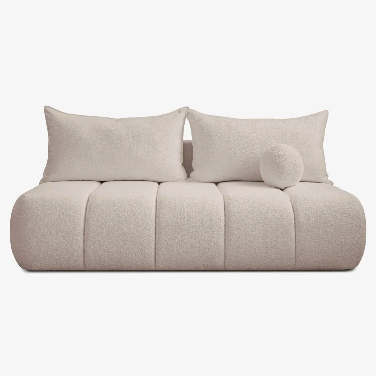 Sofa Rozkładana MOONI beżowa tkanina boucle (