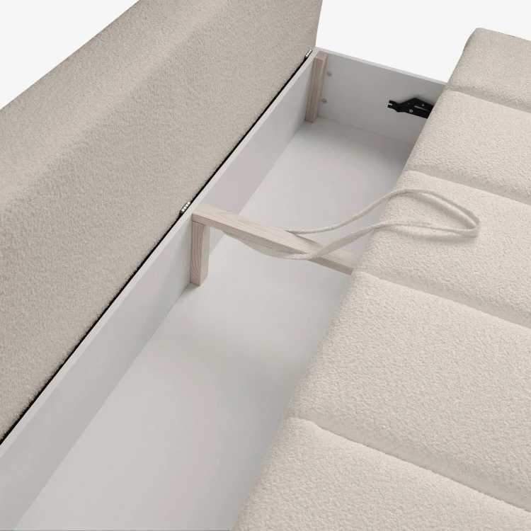 Sofa Rozkładana MOONI beżowa tkanina boucle