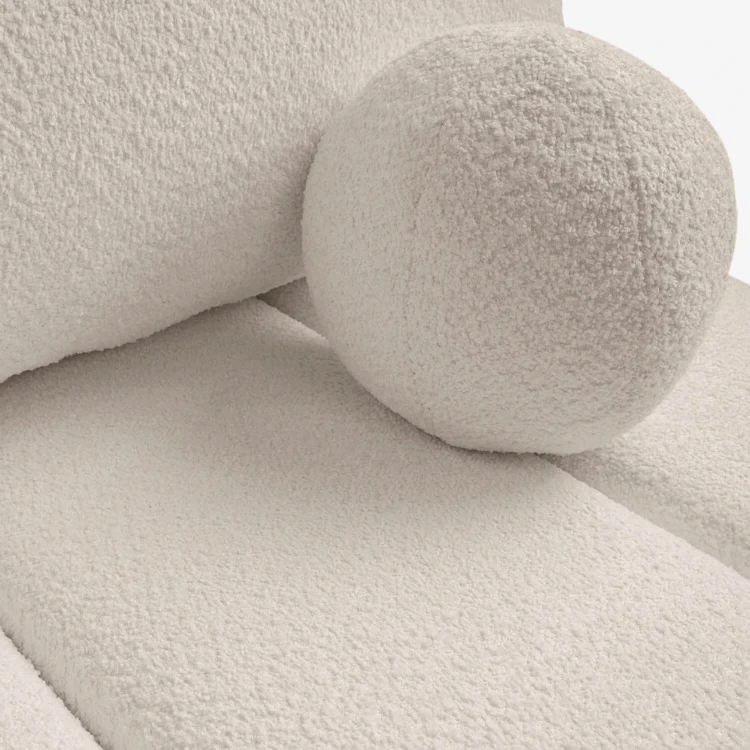 Sofa Rozkładana MOONI beżowa tkanina boucle