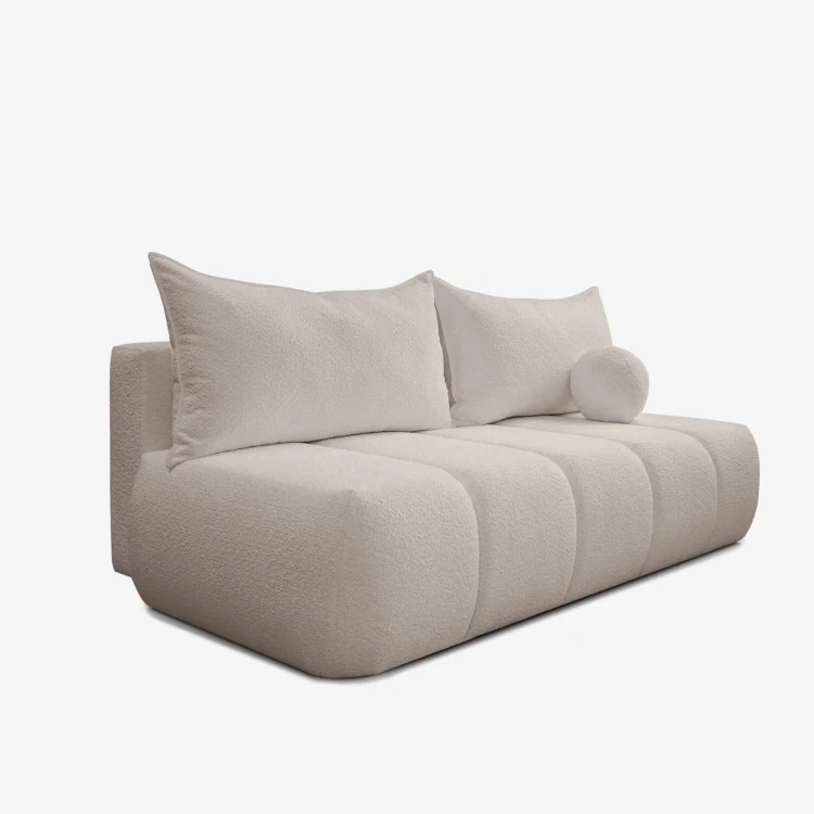 Sofa Rozkładana MOONI beżowa tkanina boucle