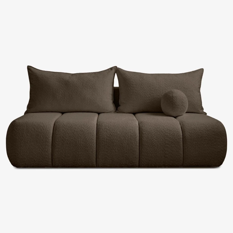 Sofa Rozkładana MOONI brązowy MOCCA tkanina boucle