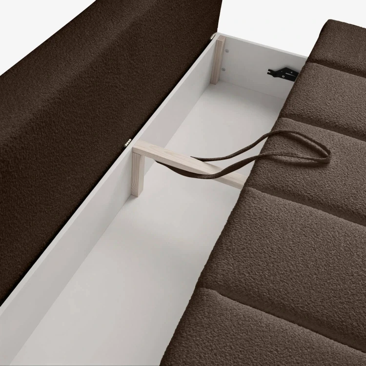 Sofa Rozkładana MOONI brązowy MOCCA tkanina boucle