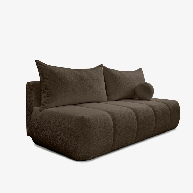 Sofa Rozkładana MOONI brązowy MOCCA tkanina boucle