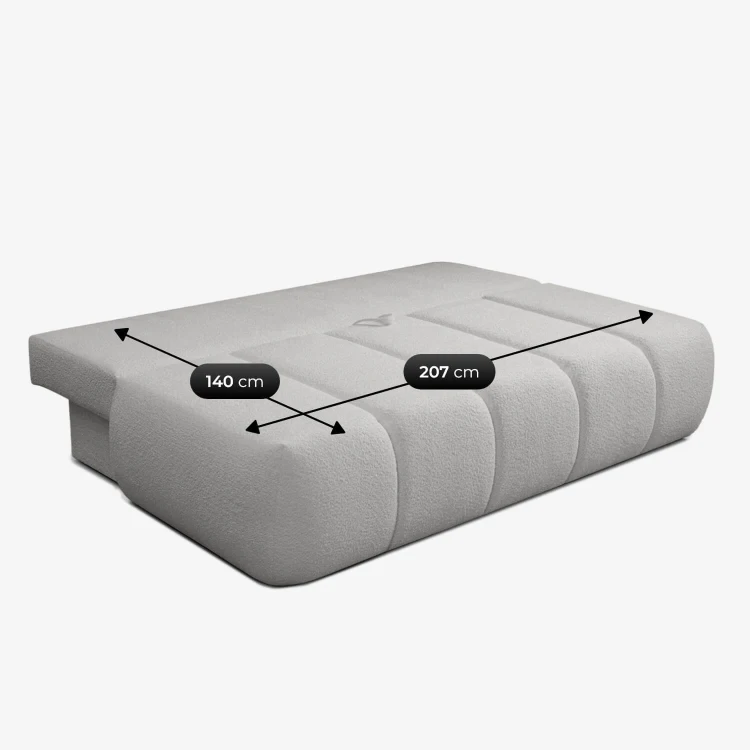 Sofa Rozkładana MOONI szara MOCCA tkanina boucle