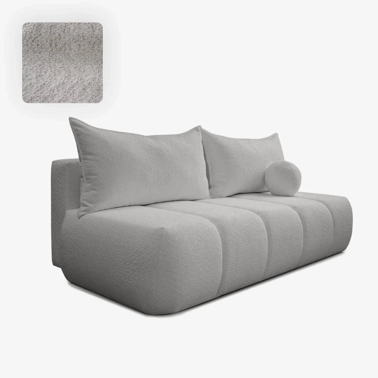 Sofa Rozkładana MOONI szara MOCCA tkanina boucle