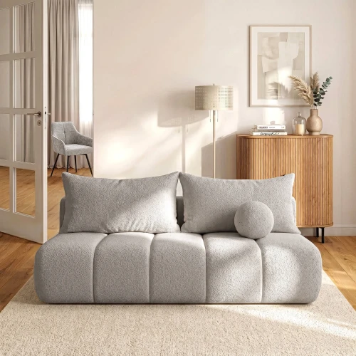 Sofa Rozkładana MOONI szara MOCCA tkanina boucle