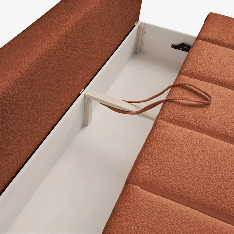 Sofa Rozkładana MOONI Rudy tkanina boucle