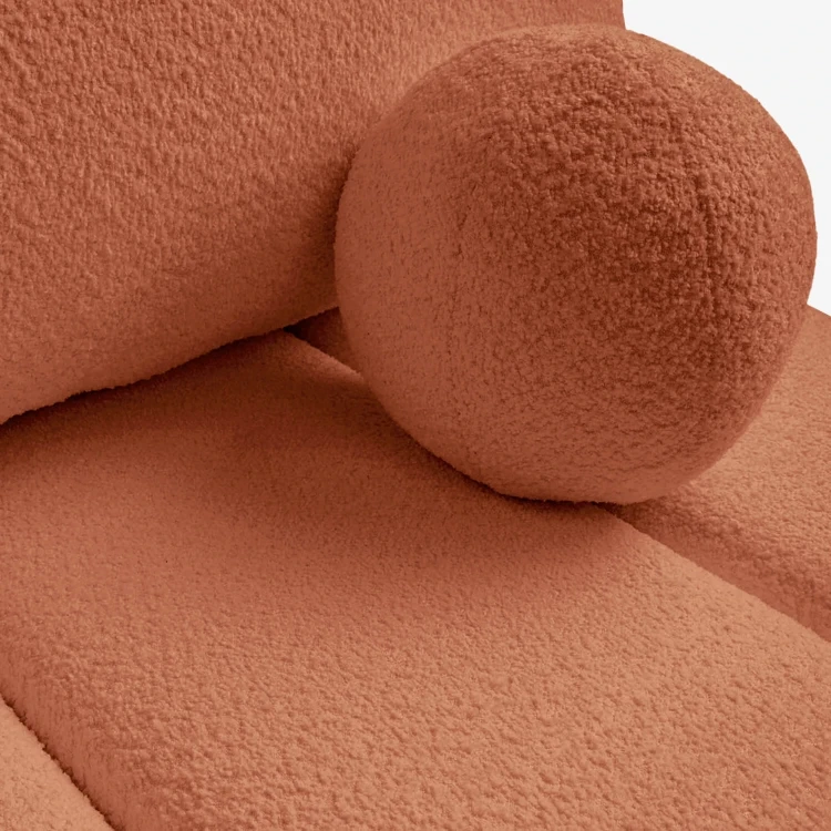 Sofa Rozkładana MOONI Rudy tkanina boucle