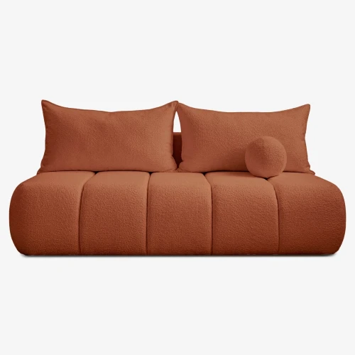 Sofa Rozkładana MOONI Rudy tkanina boucle