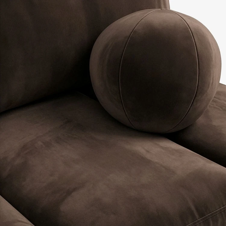 Sofa Rozkładana MOONI Brązowa w tkaninie Welur