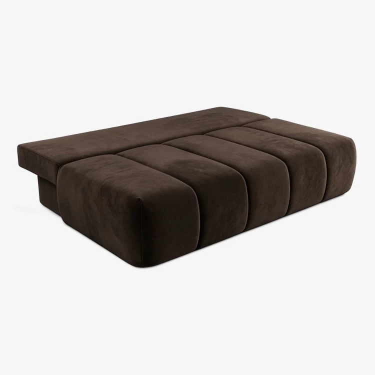 Sofa Rozkładana MOONI Brązowa w tkaninie Welur