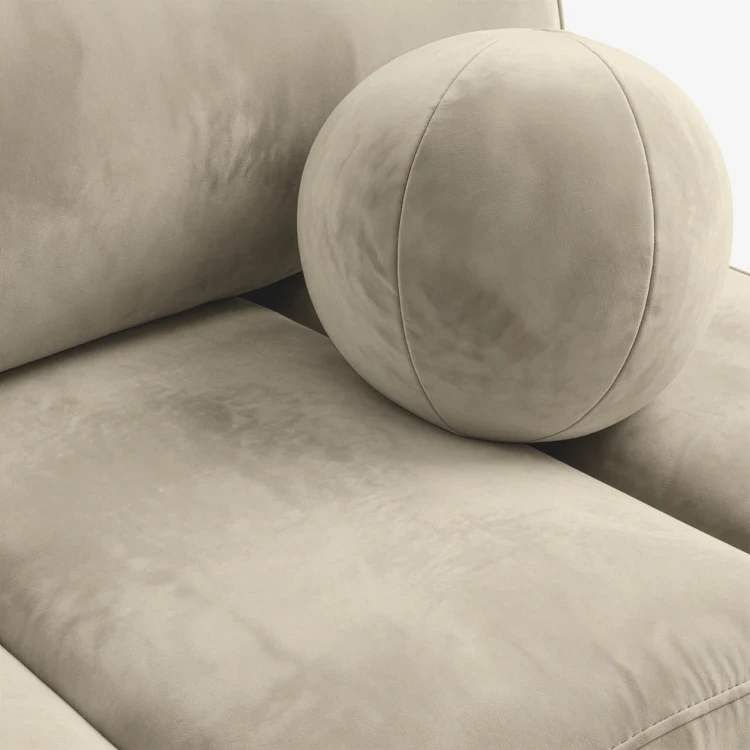 Sofa Rozkładana MOONI Kremowa w tkaninie Welur