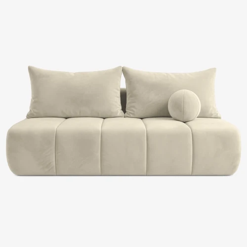Sofa Rozkładana MOONI Kremowa w tkaninie Welur