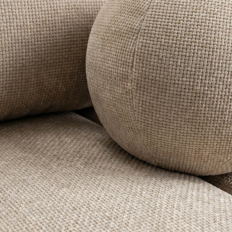 Sofa Rozkładana MOONI Beżowa w tkaninie szenilowej