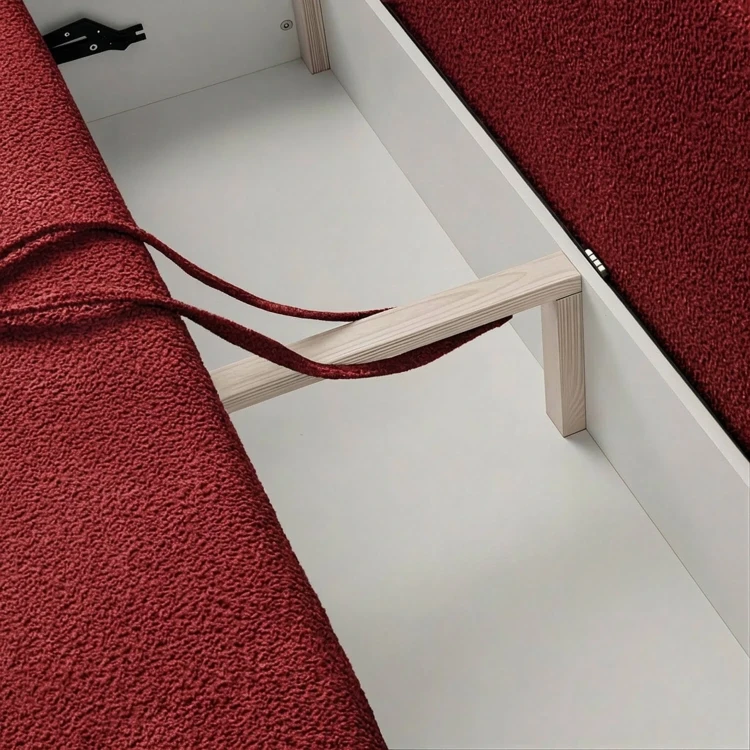 Sofa Rozkładana LORENA Bordowa Boucle